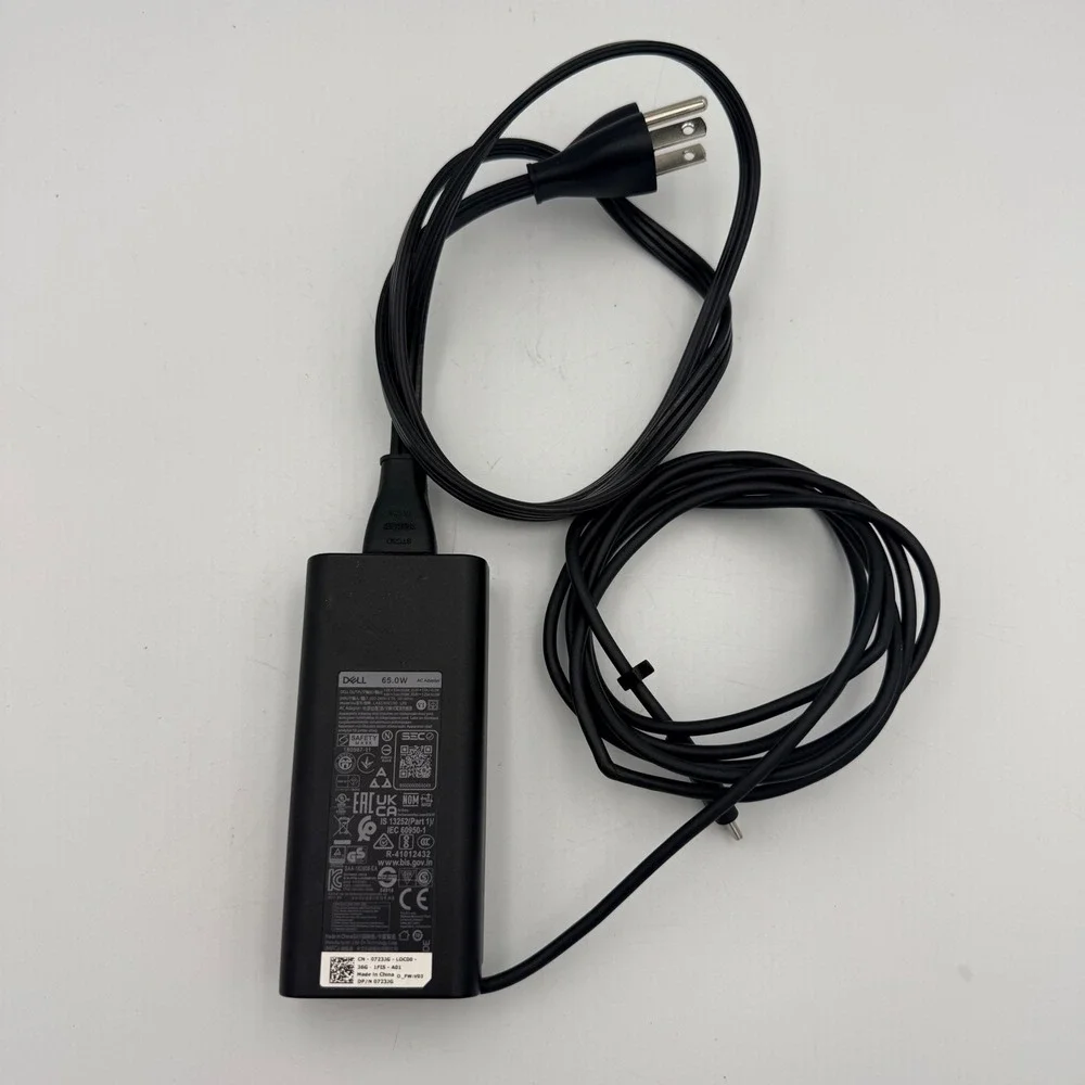 Dell 65W USB-C AC Adapter Laptop Charger LA65NM190 0723JG Black